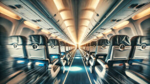 un avion con turbulencia desde los asientos