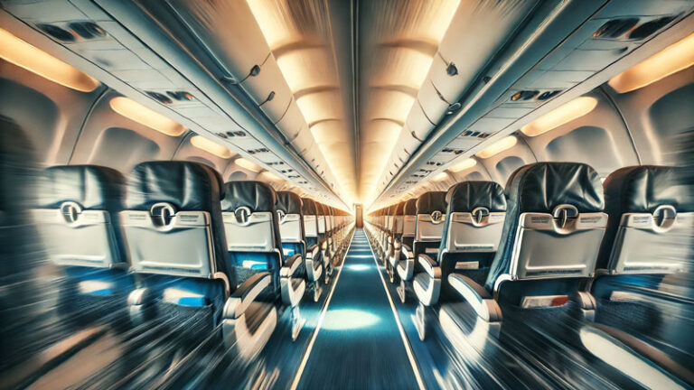 un avion con turbulencia desde los asientos